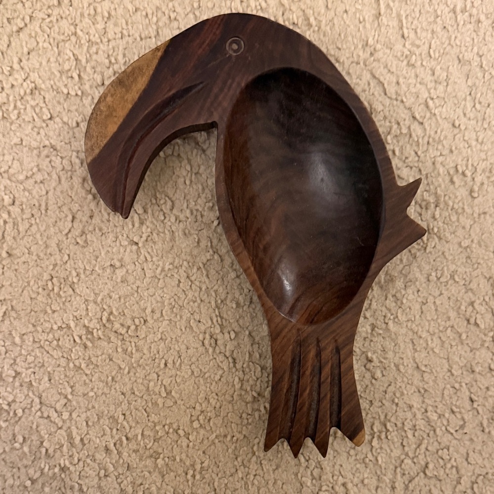 Wooden Toucan Shaped Bowl